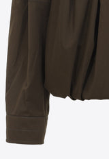 Pleated High-Neck Blouse