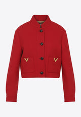 Caban Drill Jacket with V-Logo