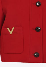 Caban Drill Jacket with V-Logo