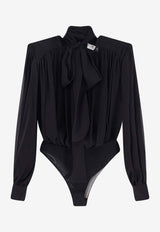 Draped Silk Bodysuit
