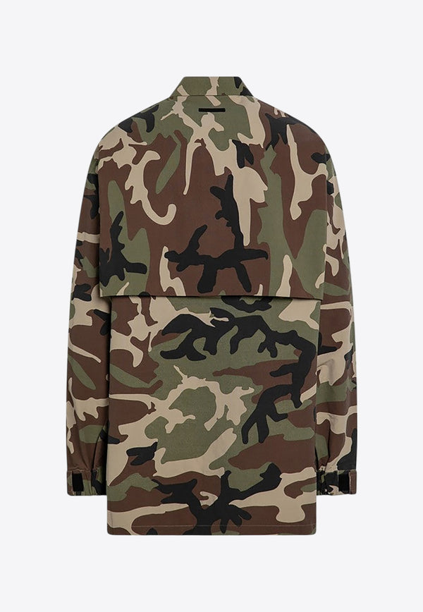 Fear Of God Essentials Logo Patch Camouflage Overshirt Green 186BT244328F/P_FEARE-WC