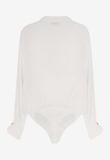 Draped Long-Sleeved Bodysuit