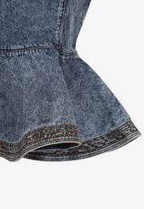 Peplum Denim Sleeveless Top