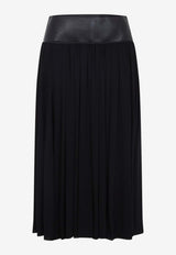 Belted Pleated Midi Skirt