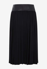 Belted Pleated Midi Skirt