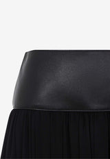 Belted Pleated Midi Skirt