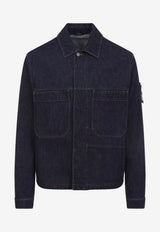 Biker Denim Jacket with Logo-Patch