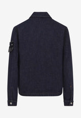 Biker Denim Jacket with Logo-Patch