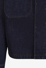 Biker Denim Jacket with Logo-Patch