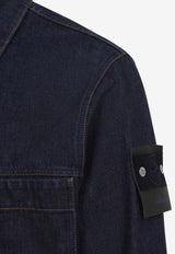 Biker Denim Jacket with Logo-Patch