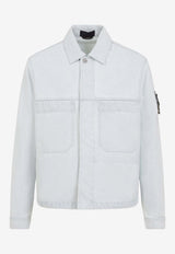 Biker Denim Jacket with Logo-Patch