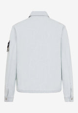 Biker Denim Jacket with Logo-Patch