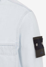 Biker Denim Jacket with Logo-Patch