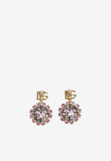 DG Crystal-Adorned Brass Earrings