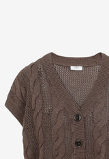 Cable Knit Cropped Cardigan