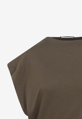 Asymmetric Draped Midi Dress