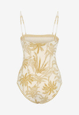 Tropical Print One-Piece Swimsuit