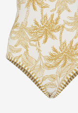 Tropical Print One-Piece Swimsuit