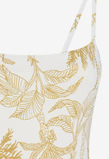 Tropical Print One-Piece Swimsuit