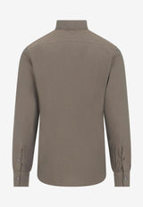 Long-Sleeved Silk-Blend Shirt