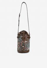 Floral Embroidered Bucket Bag