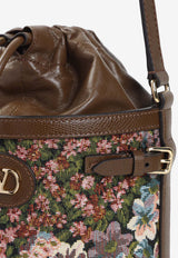 Floral Embroidered Bucket Bag