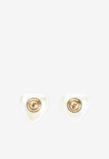 VLogo Heart-Shaped Pearl Earrings