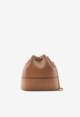 Mini Logo-Plaque Leather Bucket Bag