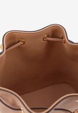 Mini Logo-Plaque Leather Bucket Bag