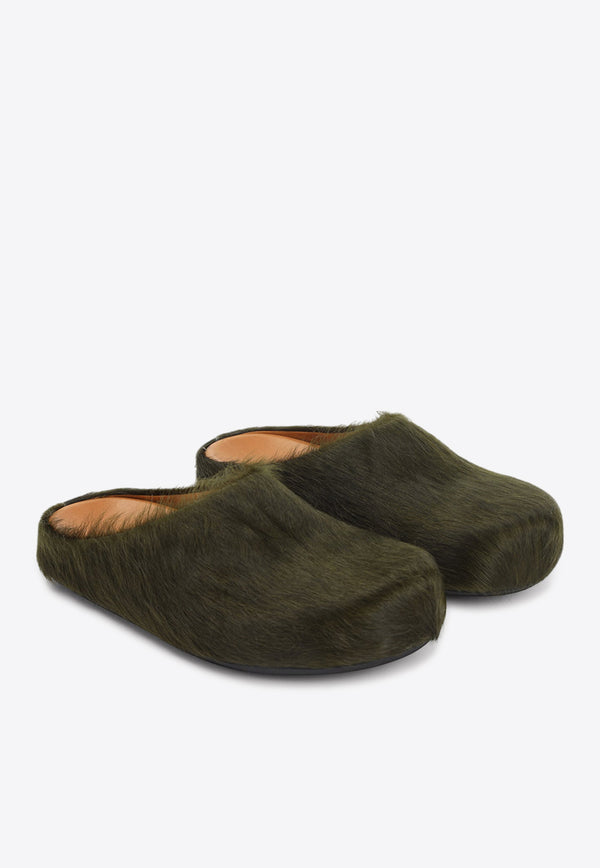 Fussbett Sabot Mules in Calf Hair