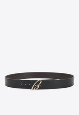 B Logo Reversible Leather Belt