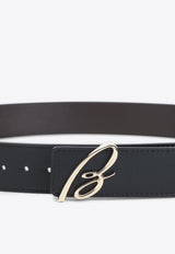 B Logo Reversible Leather Belt
