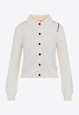Logo-Embroidered Knitted Cardigan