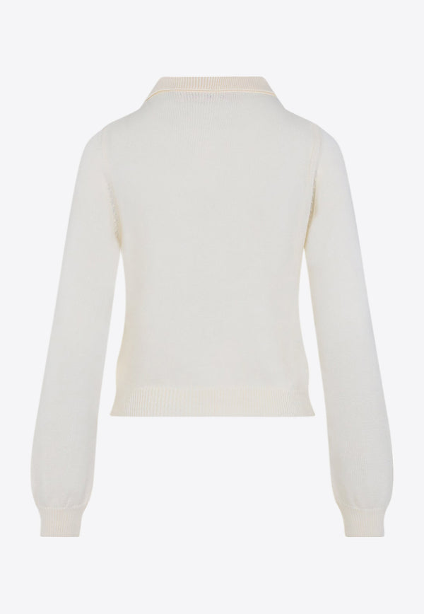 Logo-Embroidered Knitted Cardigan