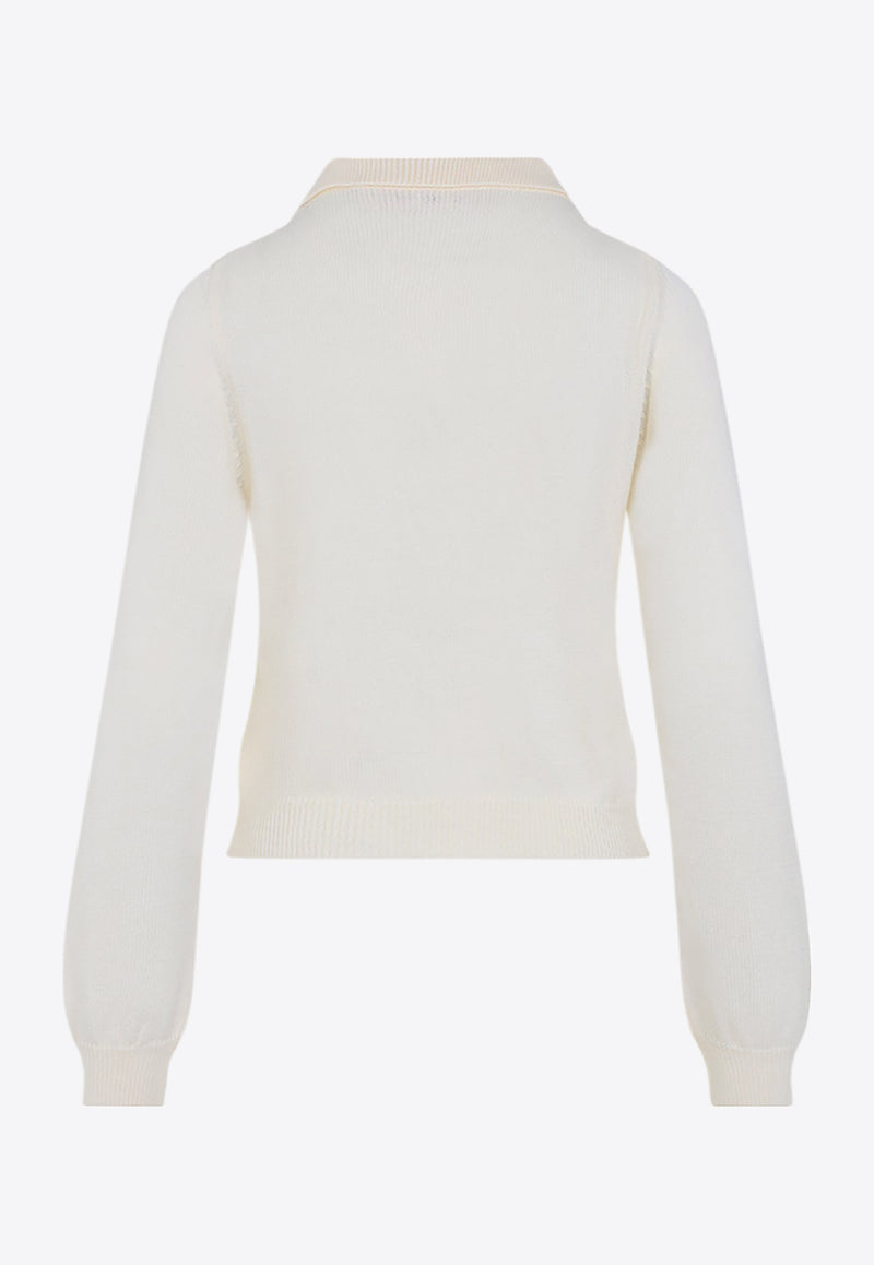 Logo-Embroidered Knitted Cardigan