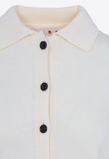 Logo-Embroidered Knitted Cardigan