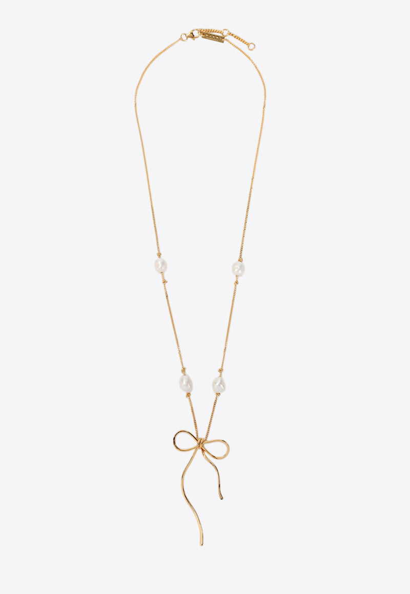 Bow Pearl Necklace