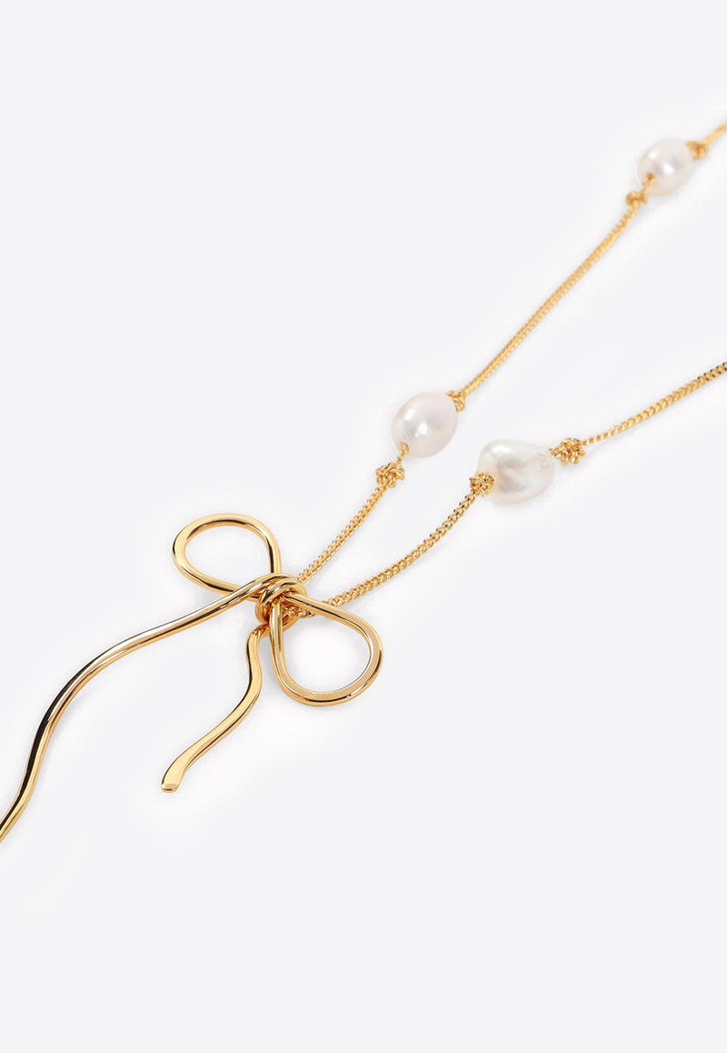 Bow Pearl Necklace