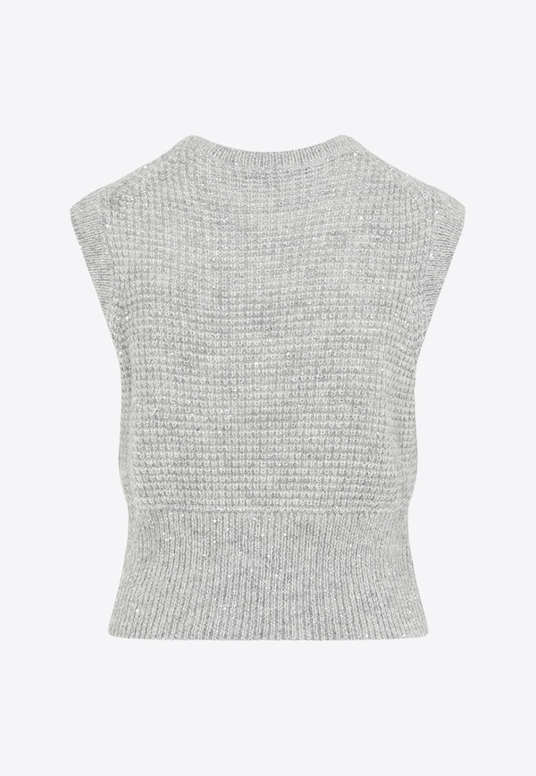 Sequin-Embellished Sweater Vest
