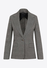 Single-Breasted Checked Blazer