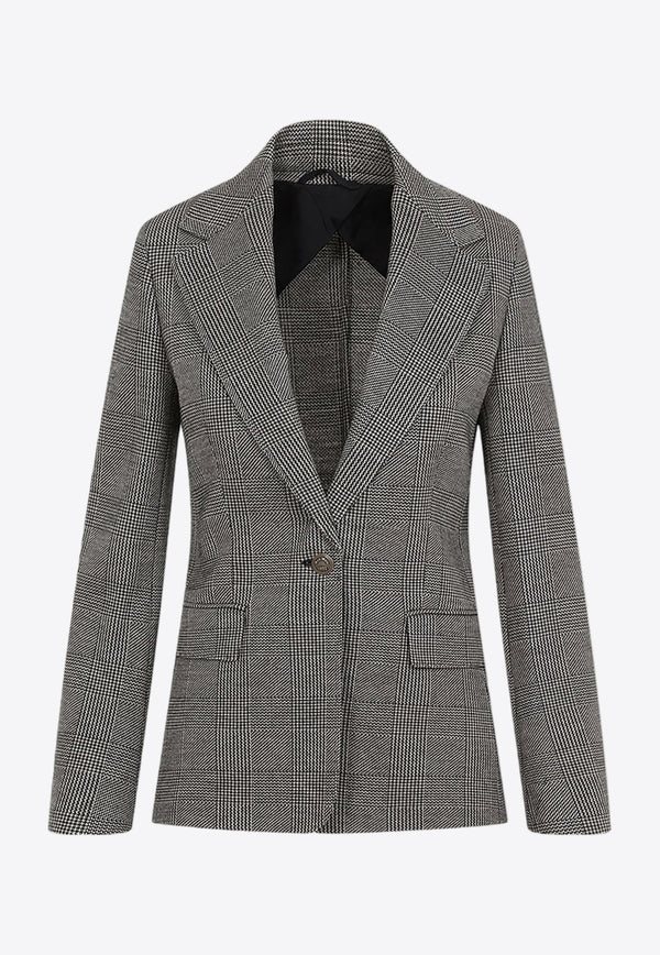 Single-Breasted Checked Blazer