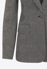 Single-Breasted Checked Blazer