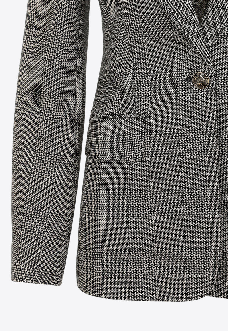 Single-Breasted Checked Blazer