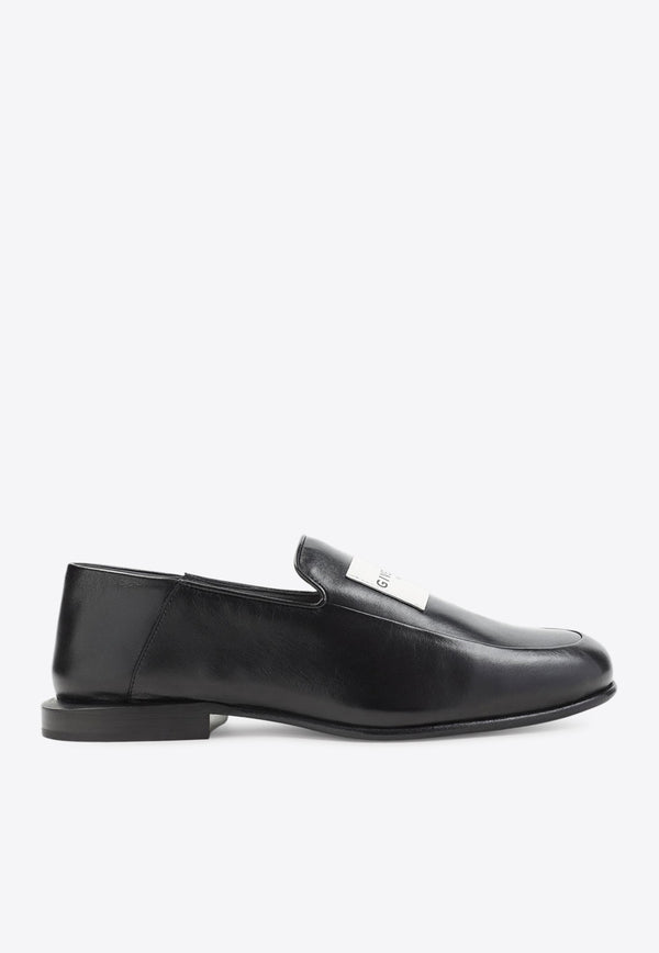 Label Leather Loafers