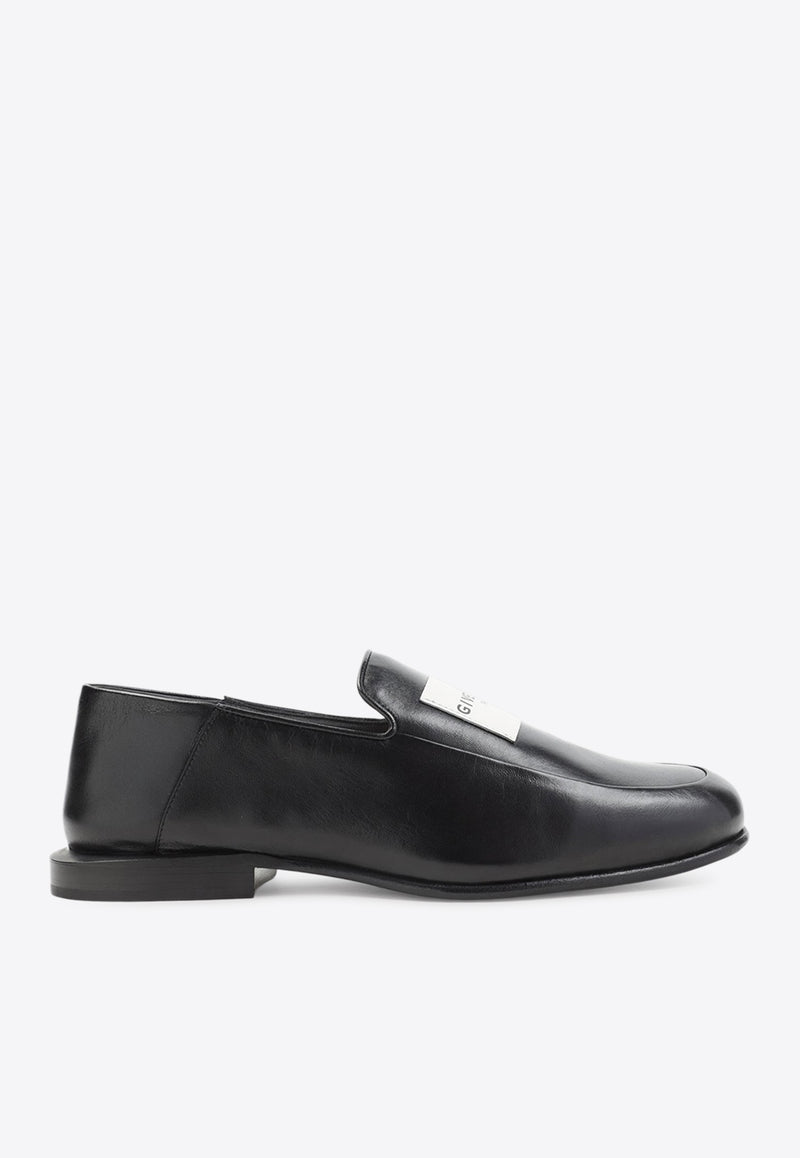 Label Leather Loafers