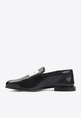 Label Leather Loafers
