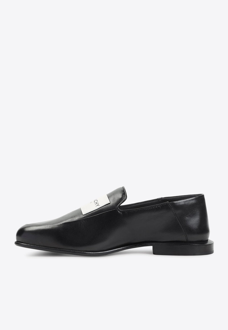 Label Leather Loafers