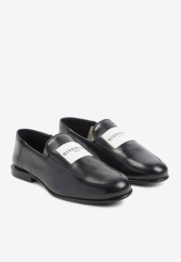 Label Leather Loafers