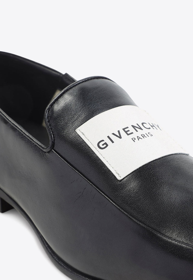 Label Leather Loafers