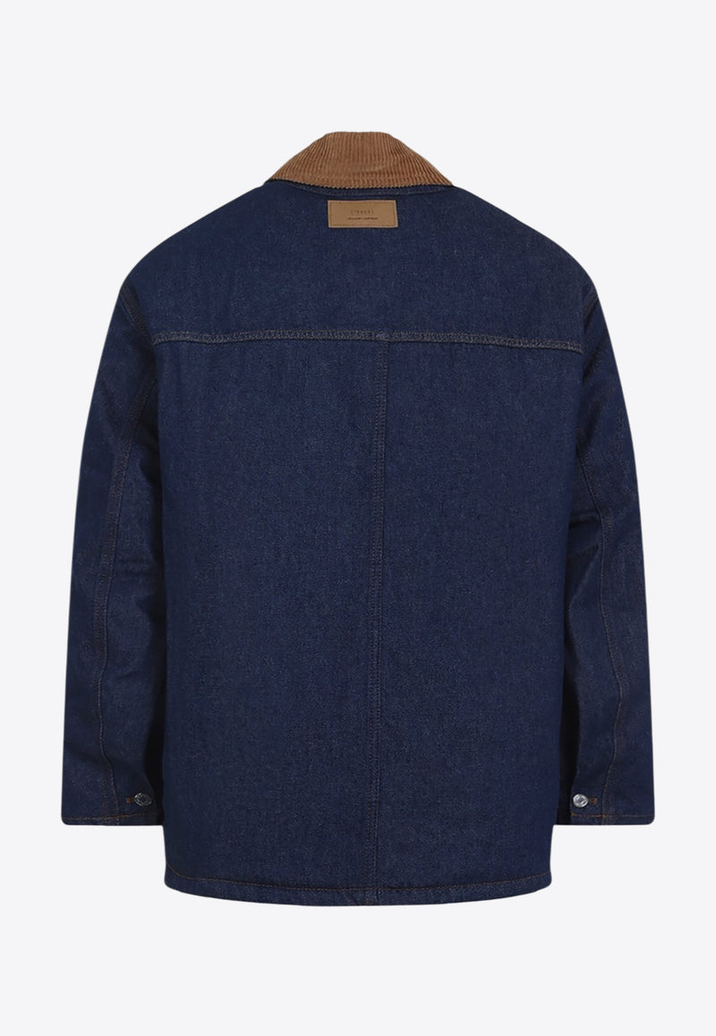 Corduroy-Collar Padded Worker Jacket